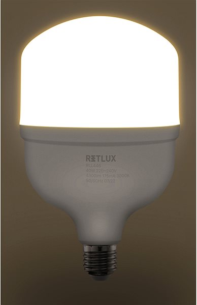 LED žiarovka RETLUX RLL 446 T120 E27 bulb 40W WW ...