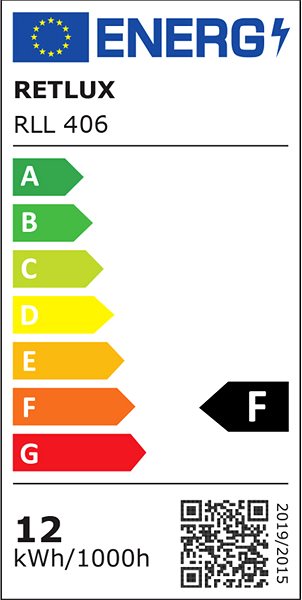 LED-Birne RETLUX RLL 406 A60 E27 Birne 12W WW Energielabel