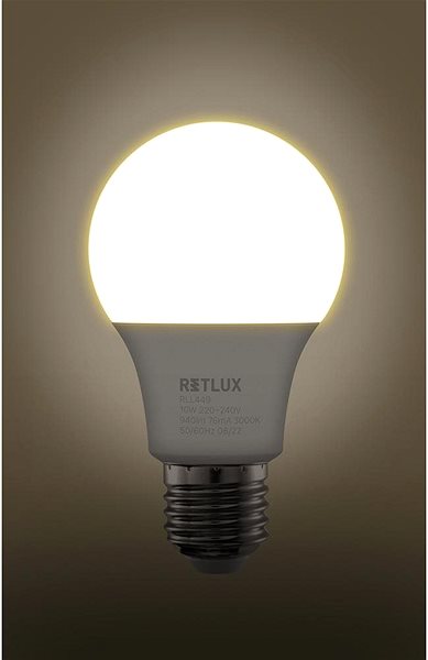 LED izzó RETLUX RLL 449 A60 E27 zar. 3 step DIMM 10W W ...