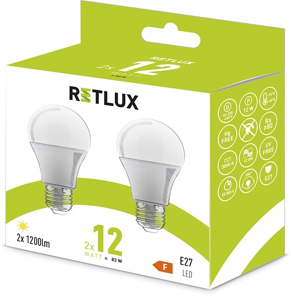 LED žiarovka RETLUX REL 31 LED A60 2×12W E27 WW ...
