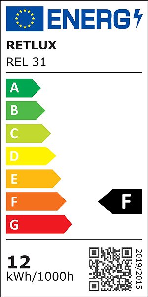 LED-Birne RETLUX REL 31 LED A60 2x12W E27 WW Energielabel