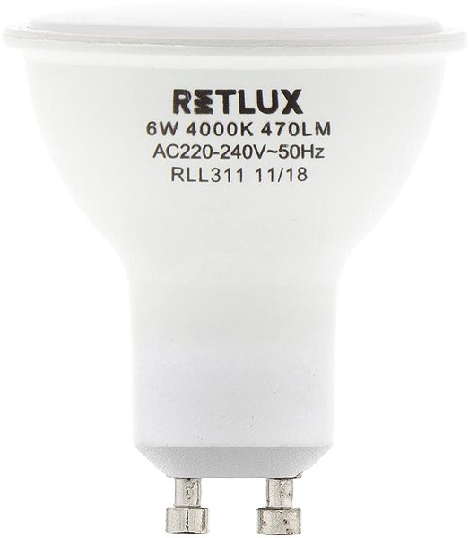 LED žiarovka RETLUX RLL 311 GU10 žiarovka 3STM 6W CW ...