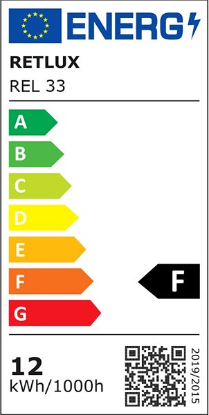 LED izzó RETLUX REL 33 LED A60 4 x 12W E27 WW Energia címke