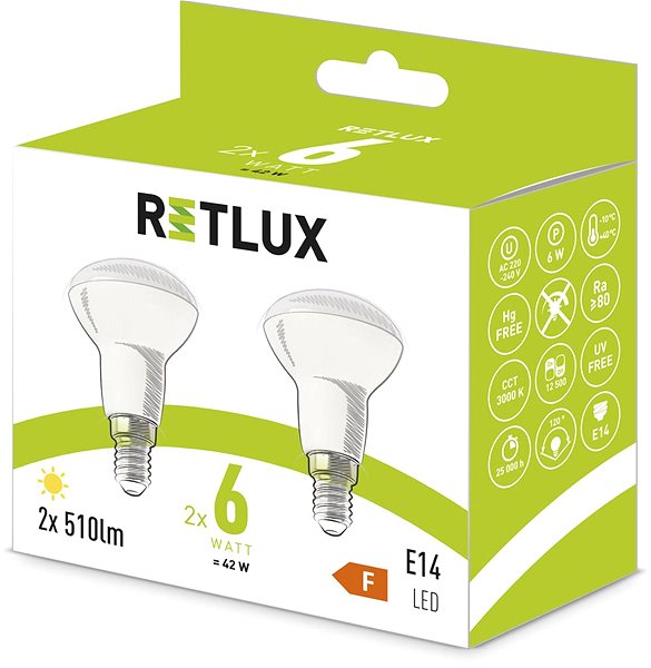 LED žiarovka RETLUX REL 38 LED R50 2× 6 W E14 W ...
