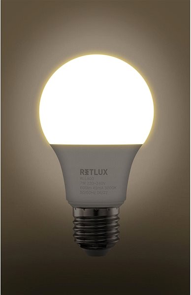 LED žiarovka RETLUX RLL 400 A60 E27 bulb 7 W ...