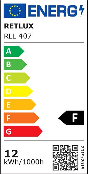 LED-Birne RETLUX RLL 407 A60 E27 Glühbirne 12W CW Energielabel