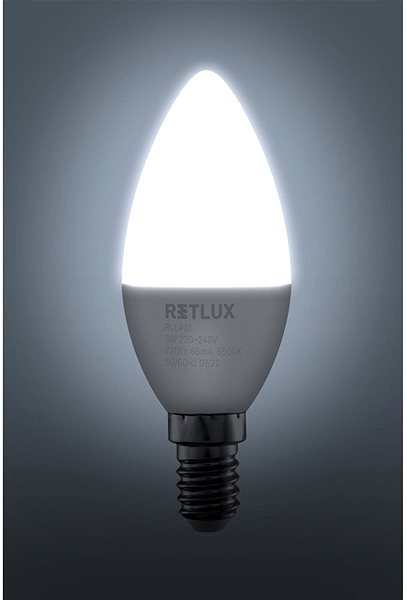 LED izzó RETLUX RLL 431 C37 E14 candle ...
