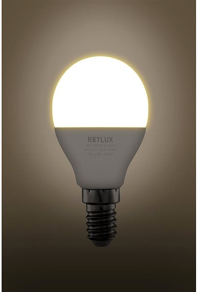 LED žiarovka RETLUX RLL 435 G45 E14 miniG 8 W WW ...