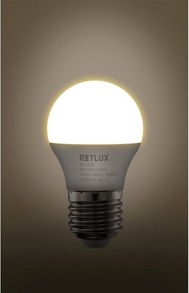 LED-Birne RETLUX RLL 438 G45 E27 miniG 6W WW ...