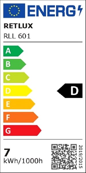 LED-Birne RETLUX RLL 601 A60 E27 Bulb 7W CW D Energielabel