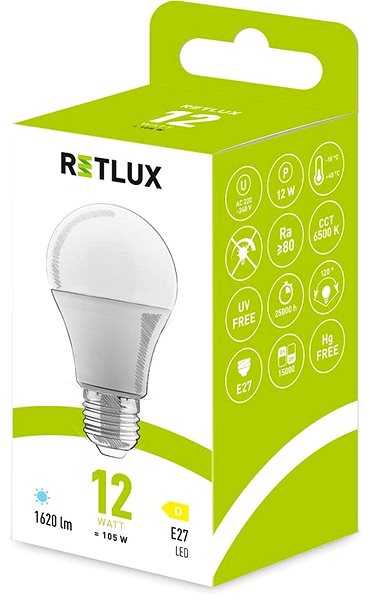 LED izzó RETLUX RLL 608 A60 E27 bulb 12W DL D ...