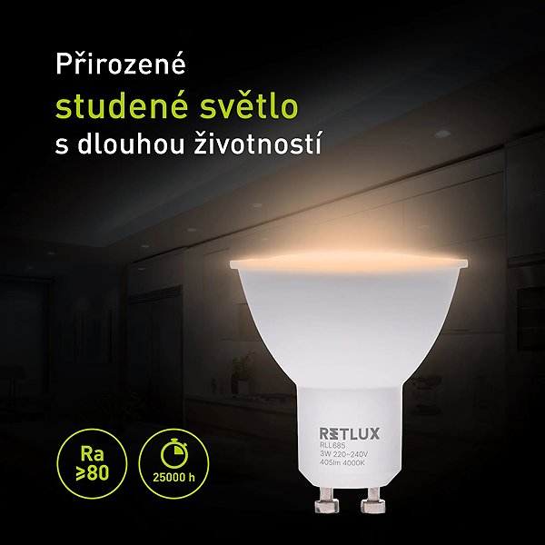 LED-Birne RETLUX RLL 685 GU10 Glühbirne 3 W CW D ...
