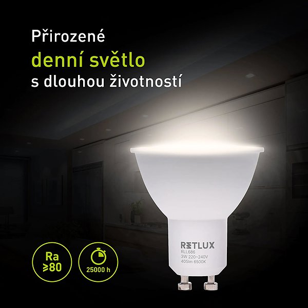 LED-Birne RETLUX RLL 686 GU10 Glühbirne 3 W DL W D ...