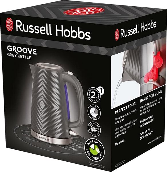 Wasserkocher Russell Hobbs 26382-70 Groove Kettle Grey ...