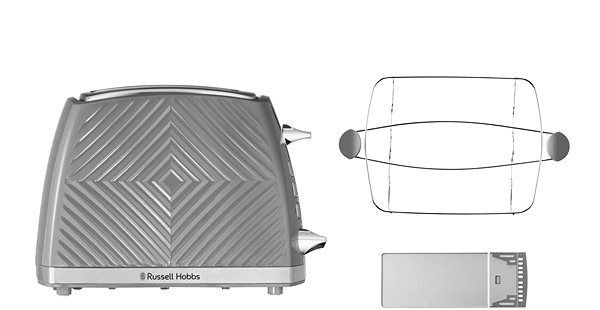 Toaster Russell Hobbs 26392-56 Groove 2S Toaster Grey ...
