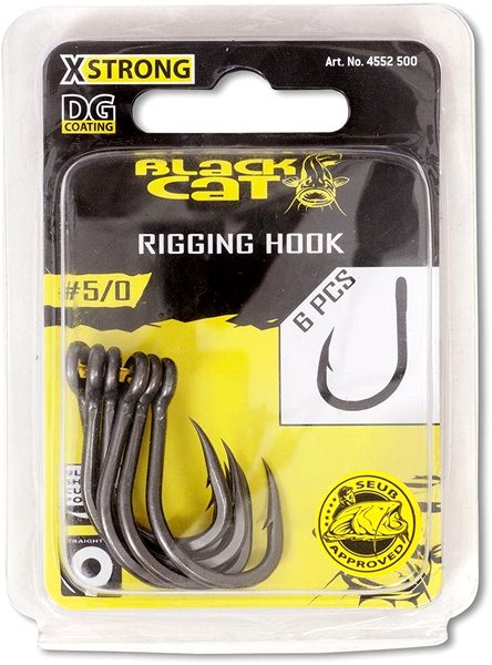 Horog Black Cat Rigging Hook DG méret 4/0 6db ...
