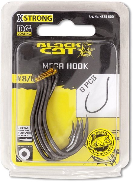 Háček na ryby Black Cat Mega Hook DG Velikost 6/0 6ks ...