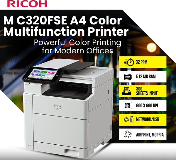 Laser Printer Ricoh M C320FSE + Starter Toner Set ...