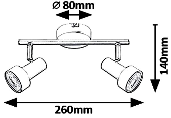 Ceiling Light Rabalux 5323 - Spotlight KONRAD, 2xGU10/50W/230V ...