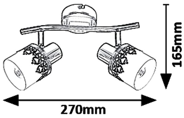 Ceiling Light Rabalux 5342 - Spotlight LACEY, 2xE14/40W/230V Technical draft