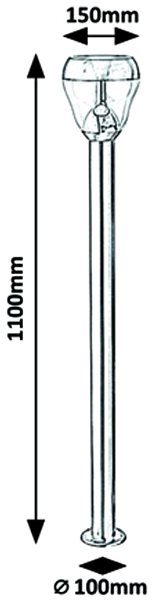 Garden Lighting Rabalux - LED Outdoor Lamp LED/8W/230V IP44 Technical draft