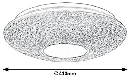 Ceiling Light Rabalux - LED Dimmable Ceiling Light with Remote Control, LED/48W/230V Technical draft