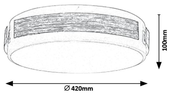 Ceiling Light Rabalux - LED Dimmable Ceiling Light, LED/24W/230V Technical draft