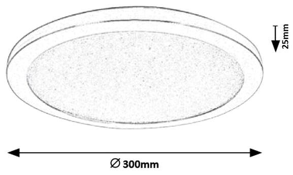 Ceiling Light Rabalux - LED Dimmable Bathroom Ceiling Light, LED/18W/230V/IP44 Technical draft
