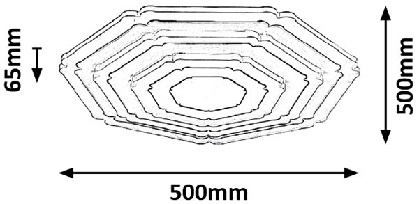 Ceiling Light Rabalux - LED Dimmable Ceiling Light  Ceiling Light, LED/41W/230V Technical draft