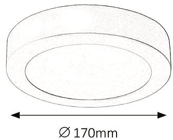 Ceiling Light Rabalux - LED Ceiling Light, LED/12W/230V Technical draft