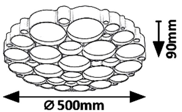 Ceiling Light Rabalux 6040 - LED Dimmable Ceiling Light ANDELA, LED/48W/230V Technical draft