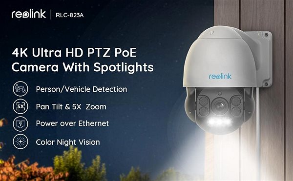 IP kamera Reolink RLC-823A PTZ 8MP bezpečnostná kamera s umelou inteligenciou Vlastnosti/technológia