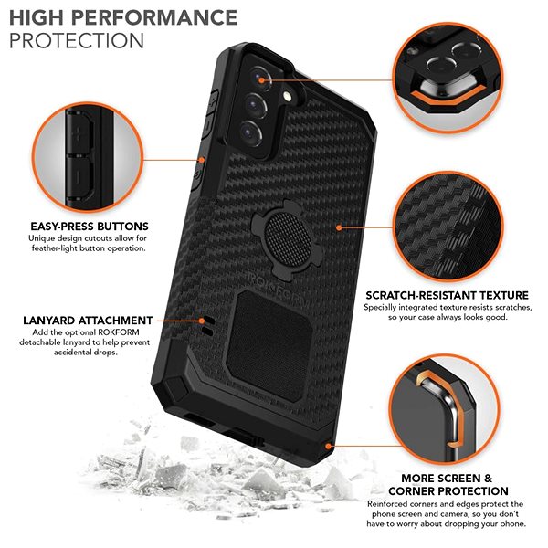 Handyhülle Rokform Cover Rugged für Samsung Galaxy S21, schwarz ...