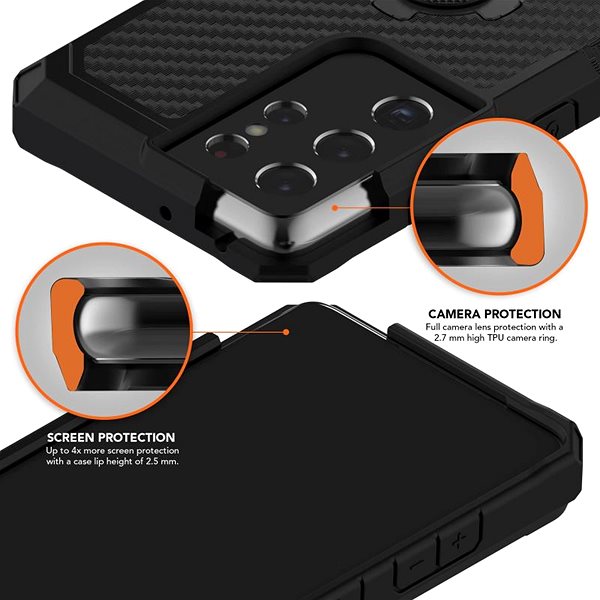 Handyhülle Rokform Cover Rugged für Samsung Galaxy S21 Ultra, schwarz ...