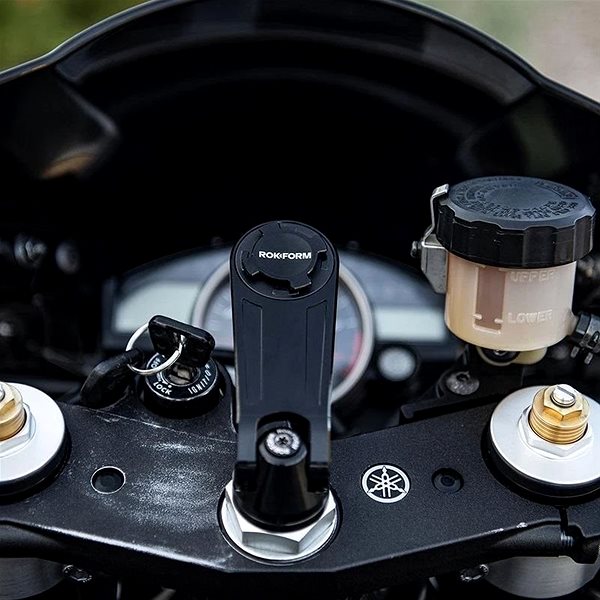 Phone Holder Rokform Aluminium Holder for Motorcycle, (Handlebars Mounting) Black Lifestyle