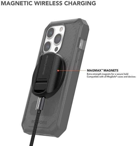 Handyhalterung Rokform Magnetischer Ständer für kabelloses Laden, schwarz ...
