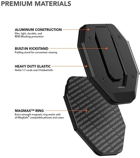 Handyhalterung Rokform Fuzion Magmax™ Magnetische Brieftasche mit Ständer, schwarz ...