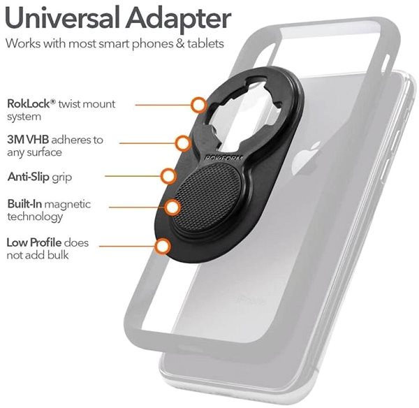 Phone Holder Rokform Universal Adhesive Adapter (for Holders) Features/technology