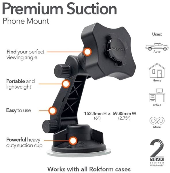 Phone Holder Rokform Windshield Suction Mount, Suction Cup Holder ...