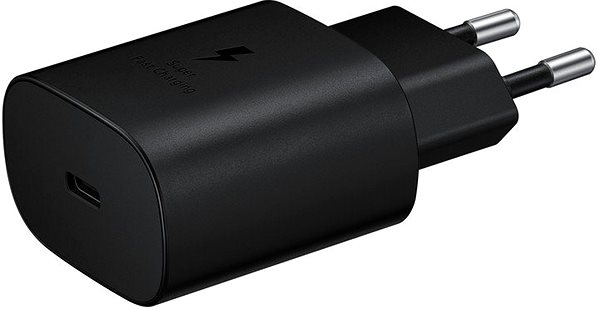 Töltő adapter Samsung 25W gyorstöltő + kábel - fekete Oldalnézet