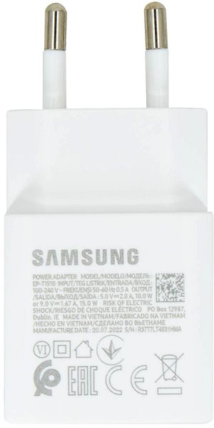 Nabíjačka do siete Samsung USB-C 15W Cestovná nabíjačka White (OOB Bulk) ...