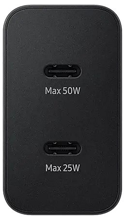 Wall Charger Samsung Dual Charger with USB-C port (50W) black ...