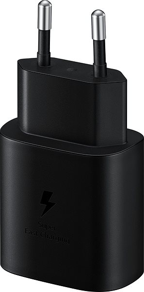 AC Adapter Samsung Power Adapter with Fast Charging 25W Black, cable not included Lateral view