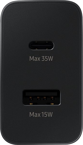 Hálózati adapter Samsung kettős töltőadapter (35W), kábel nélkül, fekete csomagolásban Képernyő