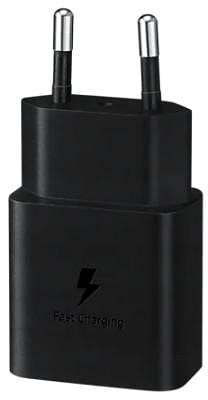 Töltő adapter Samsung USB-C töltőfej + USB-C kábel - 15W, fekete Képernyő