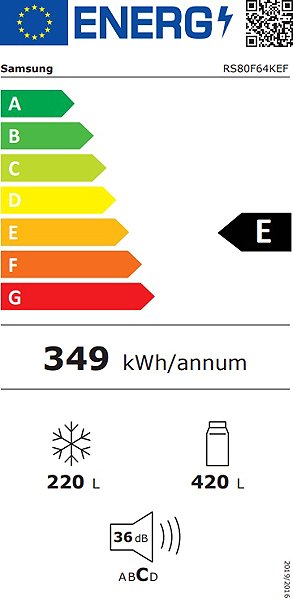 SAMSUNG RS70F64KEFEO American Refrigerator Energy label