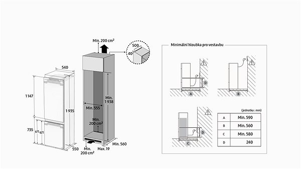 Built-in Fridge SAMSUNG BRB30705EWW/EF Technical draft