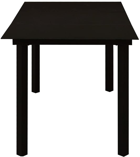 Záhradný stôl Záhradný jedálenský stôl čierny 150 × 80 × 74 cm oceľ a sklo, 312162 ...