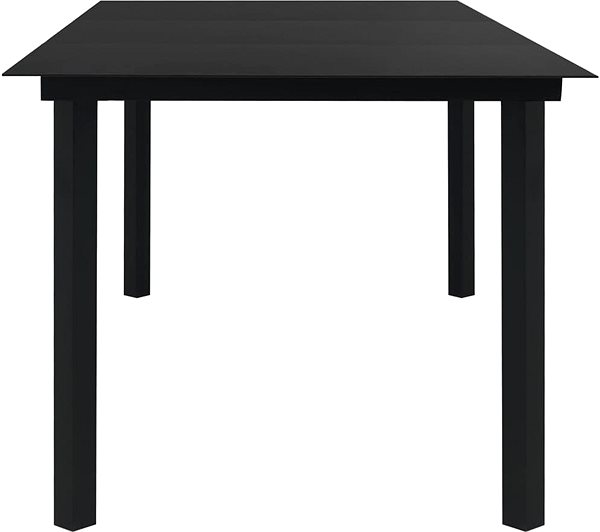 Záhradný stôl Záhradný jedálenský stôl čierny 190 × 90 × 74 cm oceľ a sklo, 312163 ...