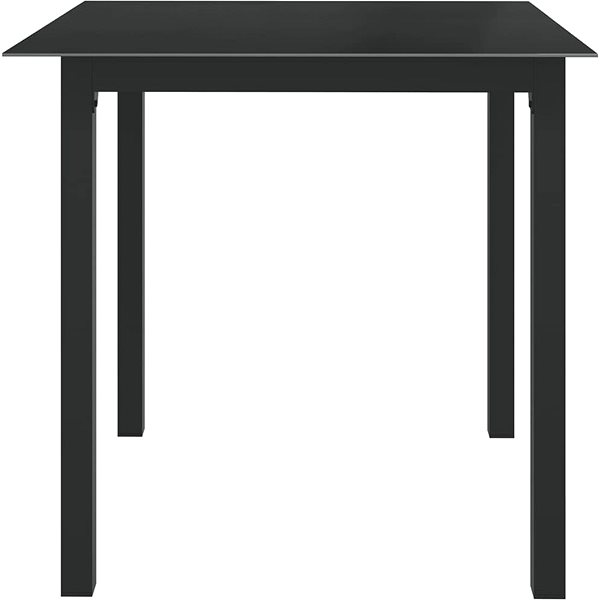 Záhradný stôl Záhradný stôl čierny 80 × 80 × 74 cm hliník a sklo, 312200 ...